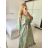 Women's Long Sleeve Summer Shirt Dress (S/M/L ONE SIZE) INDIAN FASHION IMWY23123 -   green -   M / L