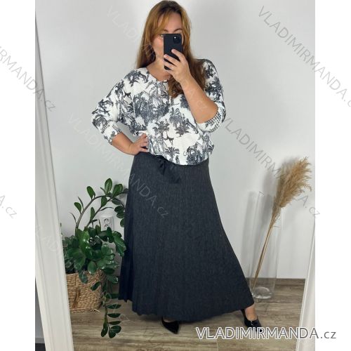 Women's Long Pleated Skirt (S/M ONE SIZE) ITALIAN FASHION IMC22886