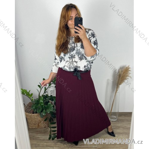 Women's Long Pleated Skirt (S/M ONE SIZE) ITALIAN FASHION IMC22886