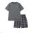 Men's short short sleeve pajamas (M-3XL) WOLF S2475