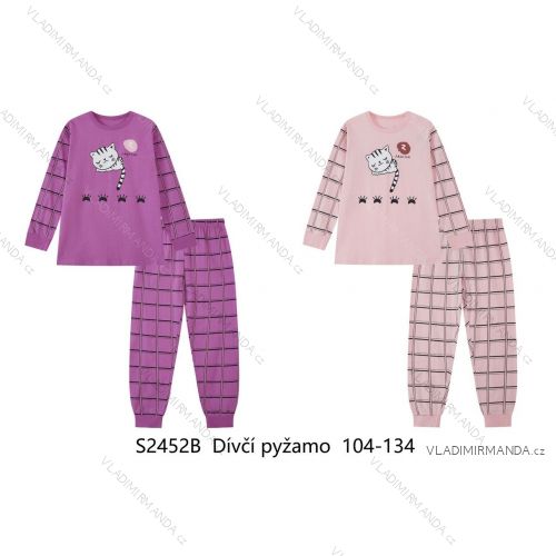 Children's long pajamas for girls (104-134) WOLF S2452B