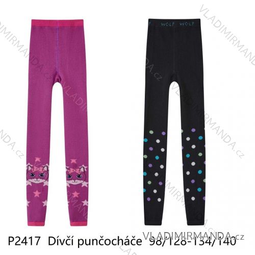 Children's tights for girls (98/128-134/140) WOLF P2417