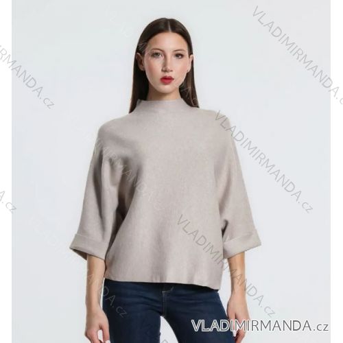 Women's Oversized Long Sleeve Knitted Sweater (S/M ONE SIZE) ITALIAN FASHION IMPSH23996