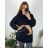 Women's Long Sleeve Warm Hoodie (2XL/3XL ONE SIZE) ITALIAN FASHION IMD22722 56/58 black