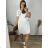 Women's Long Chiffon Short Sleeve Dress (S/M ONE SIZE) ITALIAN FASHION IMWGS231048 2XL/3XL white