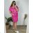 Women's Plus Size Short Sleeve Dress (XL/2XL/3XL ONE SIZE) ITALIAN FASHION IMN23001