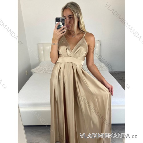 Women's strapless long dress (S/M ONE SIZE) ITALIAN FASHION IM322248 -   beige -   S / M