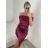 Women's elegant party long sleeve dress (S/M ONE SIZE) ITALIAN FASHION IM322282 -   rose old rose -   S / M