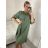 Women's Plus Size Long Sleeve Muslin Shirt Dress (3XL/4XL ONE SIZE) ITALIAN FASHION IMC24008