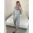 Women's long velvet sweatpants (S-XL) TURKISH FASHION TMWL20633 -   grey -   S / M