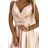 498-5 Long satin dress with a neckline and double straps - golden