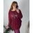 Women's Plus Size Long Sleeve Tunic (3XL/4XL/5XL ONE SIZE) ITALIAN FASHION IM423550  wine