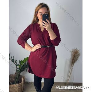 Long Sleeve Hooded Short Sleeve Women Plus Size Tunic (52/54/56 ONE SIZE) ITALIAN FASHION IM424359