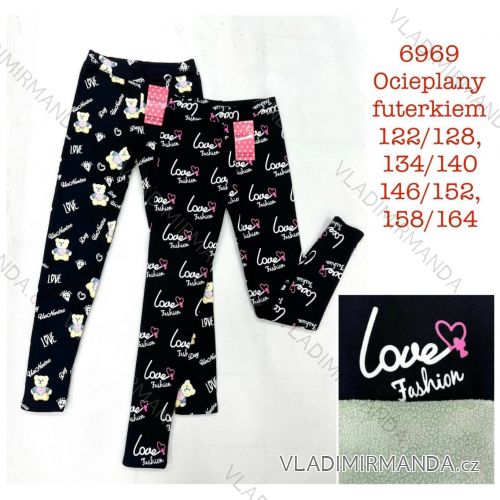 Long insulated children's leggings for girls (122/128 - 158/164) MIEGO MIE246969