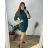 Long Sleeve Dress with Collar Ladies (uni xL / 2XL) ITALIAN FASHION IM519559-XL2XL 52/54 dark emerald