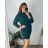 Long Sleeve Dress with Collar Ladies (uni xL / 2XL) ITALIAN FASHION IM519559-XL2XL 52/54 emerald green