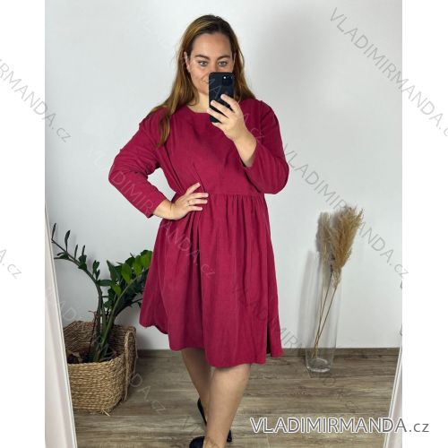 Shirt extended 3/4 long sleeve women's (L/XL/2XL ONE SIZE) ITALIAN FASHION IM423025 52/54 wine