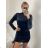 Women's Velvet Long Sleeve Dress (S/M ONE SIZE) ITALIAN FASHION IMM23M3530