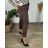 Women's Long Sleeve Shirt Dress (S/M ONE SIZE) ITALIAN FASHION IMWD232607 48/50 Brown