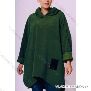 Women's Plus Size Long Sleeve Zipper Hooded Sweatshirt (XL/2XLONE SIZE) ITALIAN FASHION IMD23429