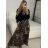 Women's Elegant Belt Long Sleeve Dress (S/M ONE SIZE) ITALIAN FASHION IMM23UN6139