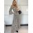 Women's Warm Long Sleeve Dress (L / XL ONE SIZE) ITALIAN FASHION IM4221054 -   Black and white -   M / L