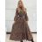 Women's Warm Long Sleeve Dress (L / XL ONE SIZE) ITALIAN FASHION IM4221054 M / L Brown