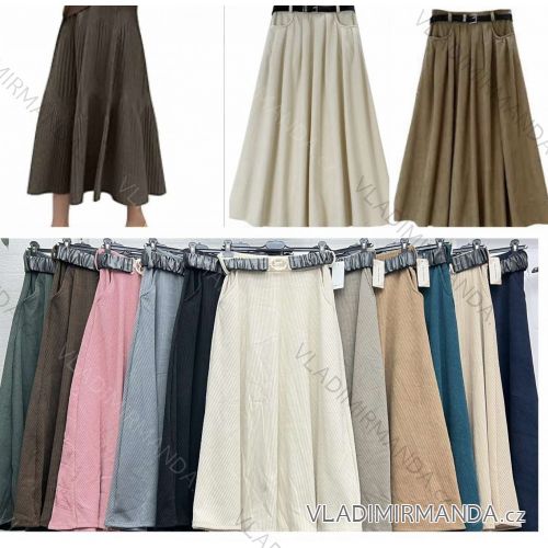 Women's Belted Long Skirt (44/46/48 ONE SIZE) ITALIAN FASHION IMBM24210