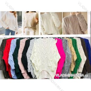 Women's Long Sleeve Knitted Sweater (44/46/48 ONE SIZE) ITALIAN FASHION IMBM24203