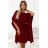287-34 SOFIA Butterfly dress with a binding at the waist - Burgundy color