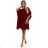 287-34 SOFIA Butterfly dress with a binding at the waist - Burgundy color