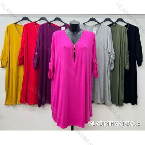 Long Casual Dress 3/4 Long Sleeve Women's Plus Size (54/56/58 ONE SIZE) ITALIAN FASHION IM424643