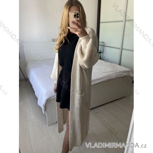 Women's Long Sleeve Knitted Cardigan (S/M ONE SIZE) ITALIAN FASHION IMPLI249061