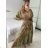 Women's Long Sleeve Summer Shirt Dress (S/M/L ONE SIZE) INDIAN FASHION IMWY23123 -   green -   M / L