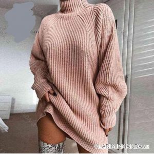 Turtleneck Knitted Dress Long Sleeve Women's Plus Size (50/52/54 ONE SIZE) ITALIAN FASHION IMD24406