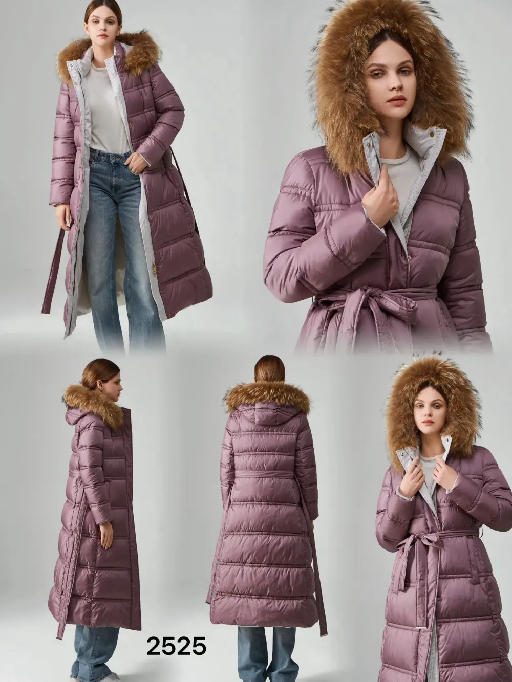 Women's long sleeve winter coat with belt (S-2XL ONE SIZE) ITALIAN FASHION IMPNF242525