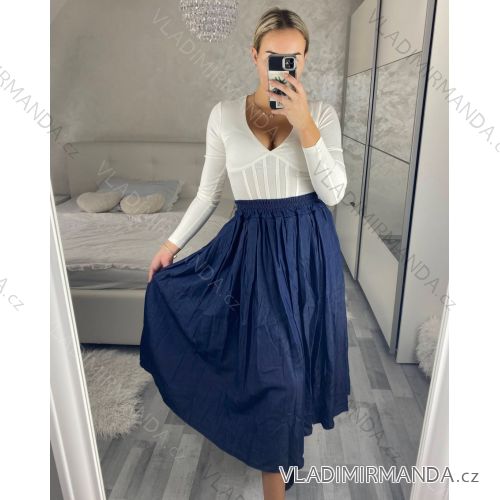 Skirt long summer women (uni sl) ITALIAN Fashion IM420490 S/M/L blue