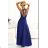 566-1 PERLA Long shimmering gown with unique back tie - navy blue