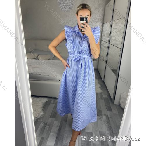 Sleeveless Long Women's Stripe Shirt Dress (uni s/m) ITALIAN Fashion IMM24BR8444