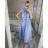 Sleeveless Long Women's Stripe Shirt Dress (uni s/m) ITALIAN Fashion IMM24BR8444 S / M blue