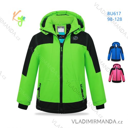 Winter jacket with hood for children, girls and boys (98-128) KUGO BU616