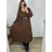 Long Elegant Pleated Long Sleeve Women's Plus Size Dress (54/56/58 ONE SIZE) ITALIAN FASHION IM424662