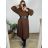 Long Elegant Pleated Long Sleeve Women's Plus Size Dress (54/56/58 ONE SIZE) ITALIAN FASHION IM424662