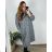 Women's Long Sleeve Alpaca Coat (S/M/L ONE SIZE) ITALIAN FASHION IMWCW23010 56/58 grey