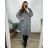 Women's Long Sleeve Alpaca Coat (S/M/L ONE SIZE) ITALIAN FASHION IMWCW23010 56/58 grey