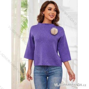 Women's 3/4 Long Sleeve Knitted Sweater (S/M/L ONE SIZE) ITALIAN FASHION IMM24M5986-1