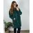 Women's elegant party long sleeve dress (S/M ONE SIZE) ITALIAN FASHION IM322282 56/58 dark emerald