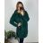 Women's elegant party long sleeve dress (S/M ONE SIZE) ITALIAN FASHION IM322282 56/58 dark emerald