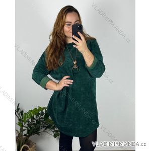 Pendant Pleated Dress Long Sleeve Women's Plus Size (XL/2XL/3XL ONE SIZE) ITALIAN FASHION IMBM24020