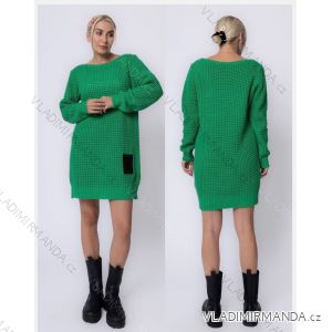 Women's Plus Size Warm Knitted Long Sleeve Dress (52/54/56 ONE SIZE) ITALIAN FASHION IM424637